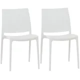 CLP Maya Gartenstuhl-Set 44 x 50 x 81 cm weiß 2 St.