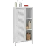 SoBuy Badkommode Hochschrank mit Lamellentür Kommode Badezimmerschrank BZR39-W
