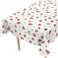 ANRO Tischdecke abwaschbar Weihnachten Wachstuchtischdecke 240 x 140cm Schnittkante