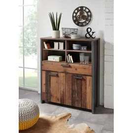 Forte Highboard 106 x 125,4 x 41,4 cm Beige / Braun / Grau
