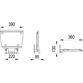 Ravak - Ovo B, klappbar, B 36 cm, klar B8F0000051