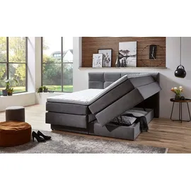 Uno Boxspringbett 180 x 200 cm H2 Grau