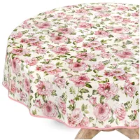 ANRO Tischdecke abwaschbar Wachstuch Wachstuchtischdecke Rund 100cm mit Saum