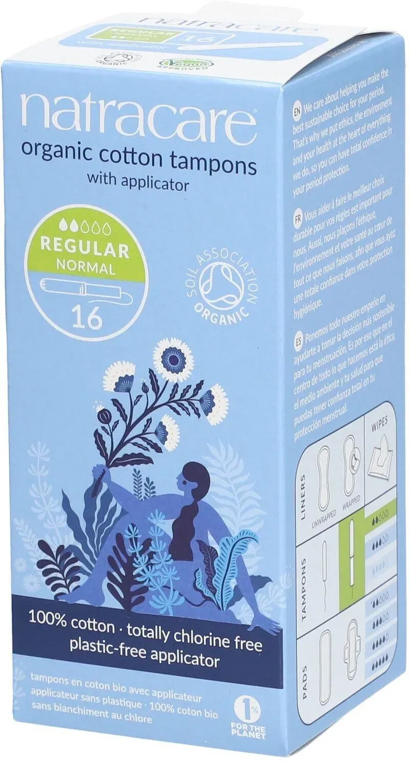 Natracare Tampons en coton biologique avec applicateur - Normal 4x16 St Tamponades