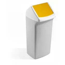DURABLE Wertstofftonne DURABIN FLIP 40, mit Schwingdeckel VEH2012035 , 40 Liter, Farbe: gelb