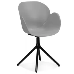 Armlehnstuhl aus Metall und Kunststoff | Ergonomischer Esszimmerstuhl mit integrierten Armlehnen | Skandinavischer Stil | Kadima Design