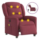 vidaXL Massagesessel Elektrisch Weinrot Stoff