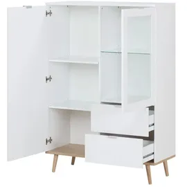Möbel Kraft Highboard 100 x 140 x 40 cm Weiß