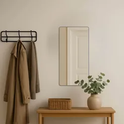 Spiegel LOEVSCHALL "Refine, Wandspiegel für alle Raumtypen, Stilvoller Rahmen", schwarz, B:45cm H:90cm T:1,5cm, Spiegel, Spiegel für Schlafzimmer, Wohnzimmer, Garderobe, Flur und Badezimmer