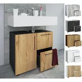 VCM Waschbeckenunterschrank Flandu Honigeiche/Weiß