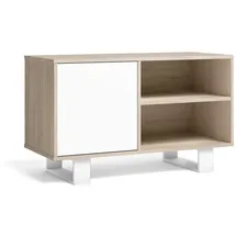 SKRAUT HOME WIND TV-Schrank 100 95x40x57 cm Weiß/Eiche Metall/Melamin