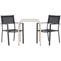 VCM ebuy24 Borneo Gartenset Tisch, 2 Stühle Beige