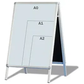 Franken Kundenstopper Standard silber DIN A0 2 Fächer 89,0 x 98,0 x 144,0 cm, 1 St.