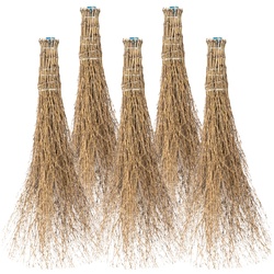 5x VOSS.farming Bambusbesen, Reisigbesen, Stallbesen mit Kunststoff-Stielaufnahme