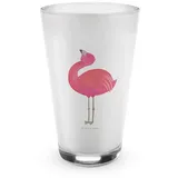 Mr. & Mrs. Panda Glas Flamingo Stolz - Transparent - Geschenk, Mama, Latte Macchiato, glück, Premium Glas, Harmonische Ästhetik
