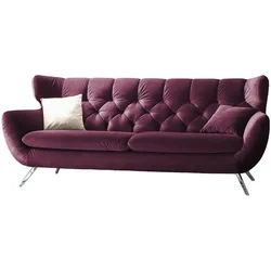 KAWOLA Sofa CHARME 3-Sitzer Velvet purple