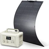Allpowers - Portable Power Station Solar Generator With 100W Monocrystalline Flexible Solar Panel for Camping Emergency R600