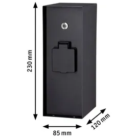 Paulmann Steckdosensäule Rio IP44 Anthrazit 3 St.
