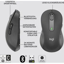 Logitech Signature M650 Gr. L links Grafit