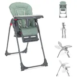 Lorelli Kinderhochstuhl Dulce Sitzhöhe verstellbar, faltbar, 5-Punkt-Gurt, Korb grün