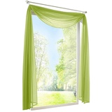 BAILEY JO 1er-Pack Querbehang Transparent Voile Freihanddeko Gardinen Schals (HxB 145x600cm, Grün)