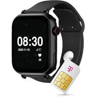 SaveFamily SaveWatch+ Kinder Smartwatch mit Telekom SIM-Karte + 30€ Amazon-Gutschein nach Registrierung - Kinderuhr mit GPS und Anruf Funktion, Nachrichten, Schulmodus, SOS (Mint | Schwarz)