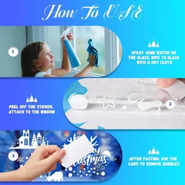 luxuskollektion Fensterbilder Weihnachten Selbstklebend Weiß Schneeflocken