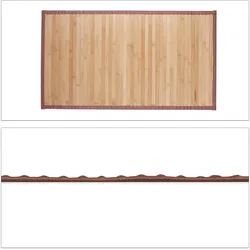 Relaxdays Bambusmatte, 80x45 cm, feuchtigkeitsresistent, rutschfest, Bambus Fußmatte Bad, Flur, Küche, Badteppich, natur