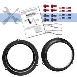 EHO JBL Stage1 61F Lautsprecher mit Einbauset passend für Audi A4 B8 (8K) ab 2009 Türen hinten 400 W 165mm 2 Wege Koax