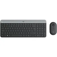 Logitech Slim Wireless Keyboard and Mouse Combo grau, USB,