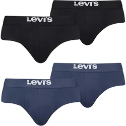 Slip Herren 4er Pack Stretch SCHWARZ|pfauenblau S