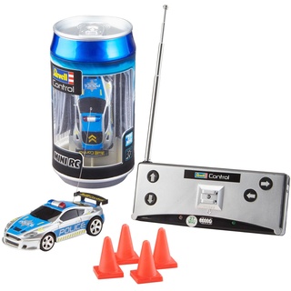 Revell Control Mini RC Car Police I Maßstab 1:43 I Authentisches Design, ideal für Kinder ab 8 Jahren I Geeignet für Innen- und Außenbereiche I Zwei Betriebsfrequenzen für spannende Rennen