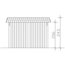 SKANHOLZ Wendland Einzel-Carport 3,62 x 8,70 m braun inkl. Abstellraum, Regenrinne, Pfostenanker