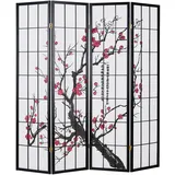Homestyle4u Paravent Schwarz Holz, 176x179x2 cm, Wohnzimmer, Raumteiler & Paravents, Paravents