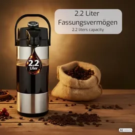Saro Isolierpumpkanne silber 2,2 l