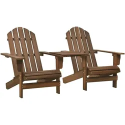 vidaXL Adirondack-Gartenstühle mit Tisch Massivholz Tanne Braun
