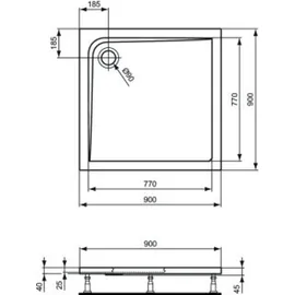 Ideal Standard Ultra Light Rechteck-Duschwanne, K517301,