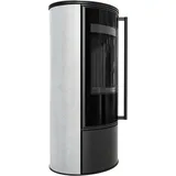 Kaminofen aus Stahl KRATKI ERIK Ø 150 5,5 kW WHITE NATURAL schwarz Türfeder