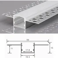 Energmix 2m LED Alu Profil Unterputz Rigips Trockenbau Schiene