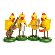 SIKORA OD21 Osterdeko Lustige Hühner Band Holz Figuren 4er Set - 2 Größen, Höhe in cm:Höhe ca. 11 cm