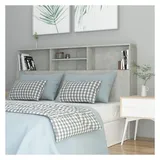 vidaXL Bett-Kopfteil mit Ablagen Betongrau 160x19x103,5 cm