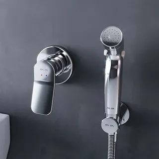 AM.PM Hygienikset X-Joy Bidet Set Bidet Handbrause, Bidetarmatur Dusche, Mischer Kalt Warmwasser Mischer Sprayer