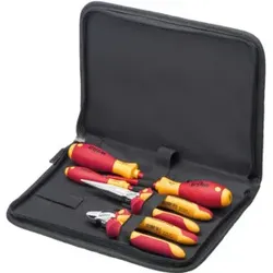Wiha Werkzeug Set Elektriker Schraubendreher, Flachrundzange, Seitenschneider 5-tlg. in Tasche