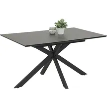 Hela Esstisch Fenja, - 5mm Glasplatte, Keramikoptik Schwarz, Spinnengestell Anthrazit,