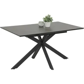Hela Esstisch Fenja, - 5mm Glasplatte, Keramikoptik Schwarz, Spinnengestell Anthrazit,