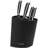 Coninx Messerblock ohne Messer Schwarz - Moderner Messerblock mit flexiblen Lamellen - Universal Messerhalter - Knife Block - Stilvoller Knife Block unbestückt - Erleichtert die Messeraufbewahrung