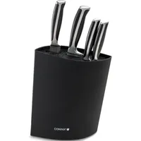 Coninx Messerblock ohne Messer Schwarz - Moderner Messerblock mit flexiblen Lamellen - Universal Messerhalter - Knife Block - Stilvoller Knife Block unbestückt - Erleichtert die Messeraufbewahrung