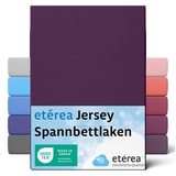 ETÉREA Comfort Jersey Spannbettlaken Pflaume 100x200 cm - 120x200 cm - Pflaume - etérea