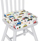 Capslpad Sitzerhöhung Stuhl Kind 32x32x10cm Tragbare Kindersitzerhöhung Rutschfestes Sitzerhöhung Abnehmbar Waschbar Sitzkissen Kinder mit 3 Sicherheits Schnalle für Zuhause Unterwegs-Weiß – Fahrspur