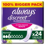 Always Discreet Inkontinenz-Slipeinlagen Damen, Normal (24 Binden) Big Pack, starker Schutz, den Sie kaum spüren